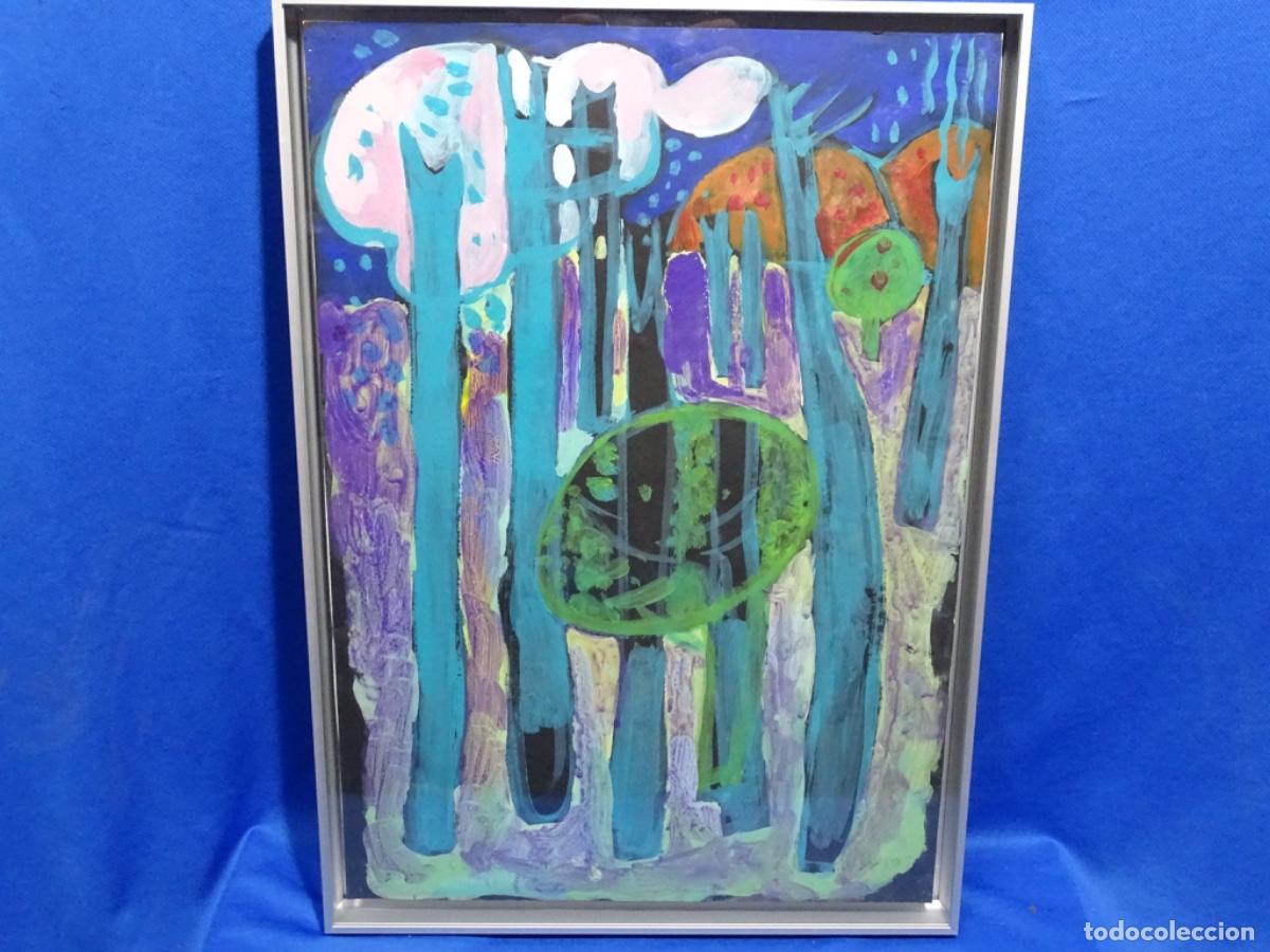 Arte: &Oacute;LEO GOUACHE ILEGIBLE. ESTILO PERSONAL DE GRAN COLORIDO. BOSQUE.