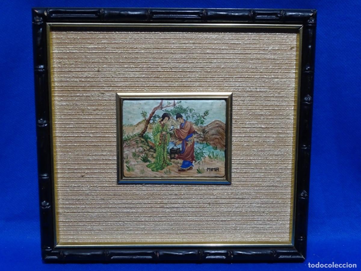Arte: PEQUE&Ntilde;O &Oacute;LEO ORIENTAL SOBRE PLACA FIRMADO MIMA.