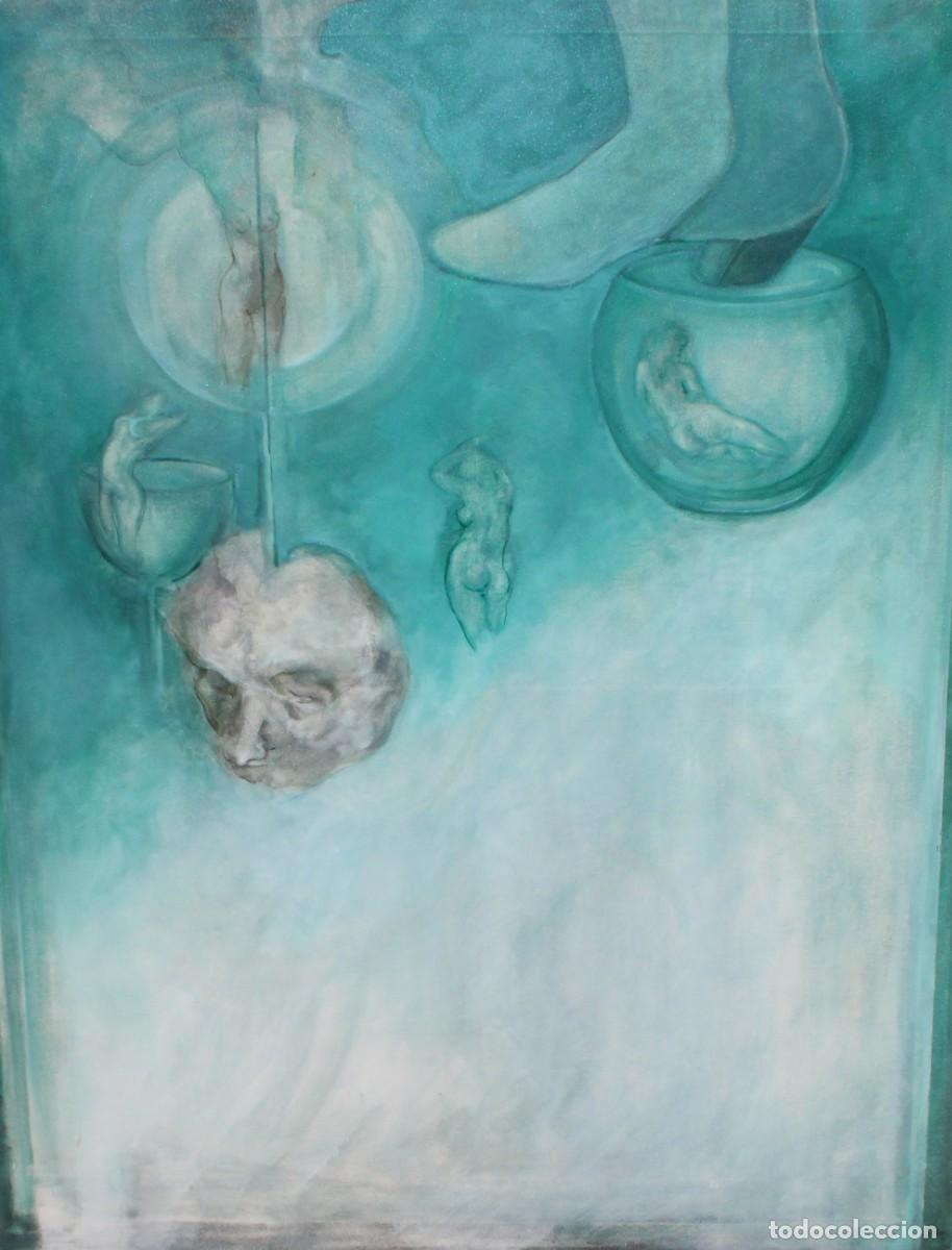 Arte: ISABEL CID (Barcelona, 1934-2009) OLEO SOBRE TELA TITULADO HOMBRE ALUCINANDO. 140 X 110 CM.