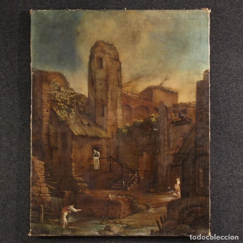 Arte: Pintura espa&ntilde;ola antigua de paisaje del siglo XVIII.