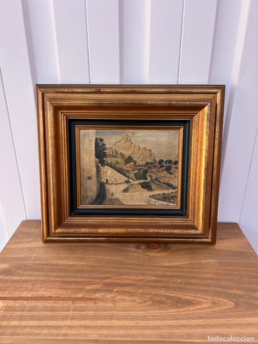 Arte: Cuadro antiguo Paisaje sobre tabla