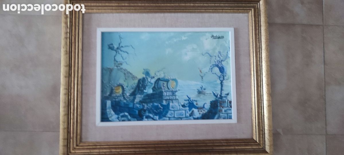 Arte: Cuadro en azul del pintor surrealista granadino Manuel Rodr&iacute;guez Ramirez