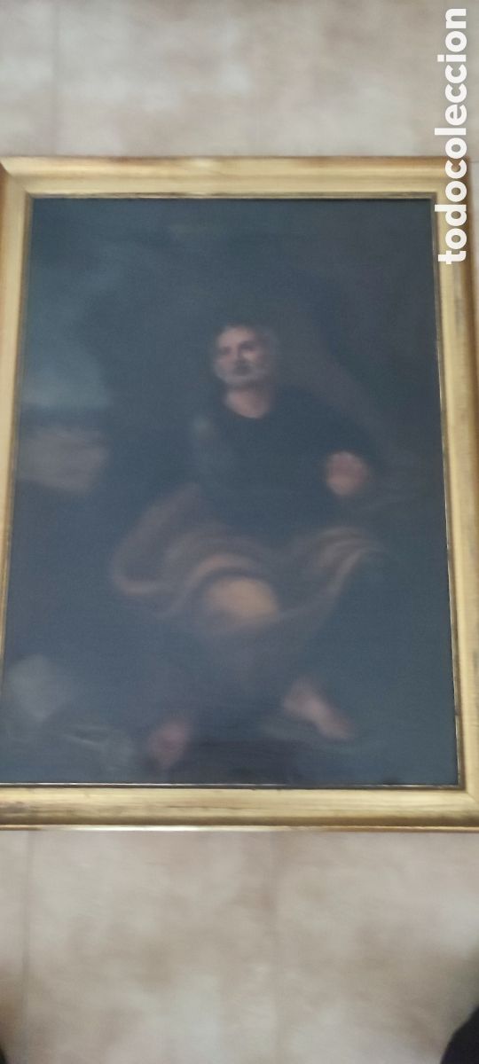 Arte: Precioso oleo sobre lienzo del siglo XVII San Pedro