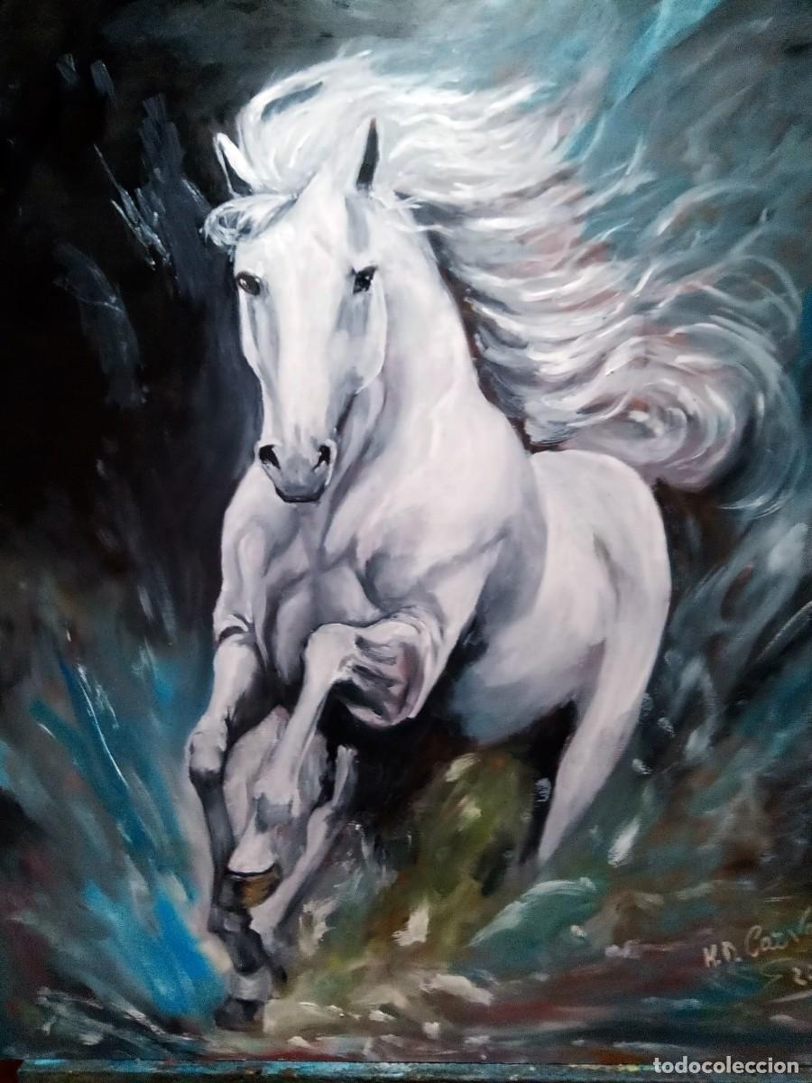 Arte: oleo tabla 70*50 cm caballo
