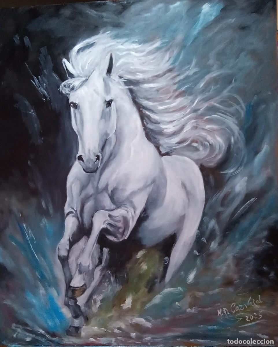Arte: oleo tabla 70*50 cm caballo - Foto 2
