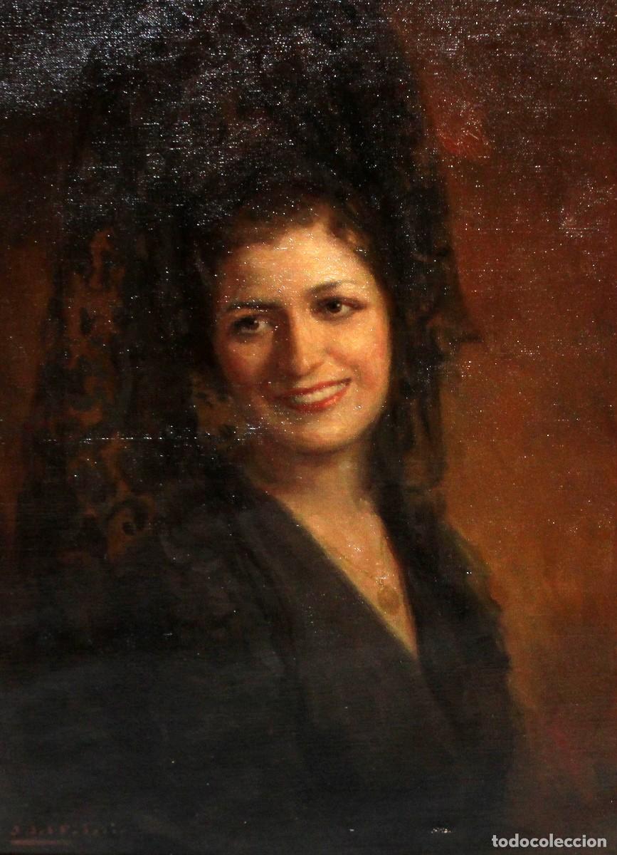 Arte: JOSE LUIS PALACIO JOUV&Eacute; (Madrid, 1930 - ??) OLEO SOBRE TELA. RETRATO DE UNA MAJA