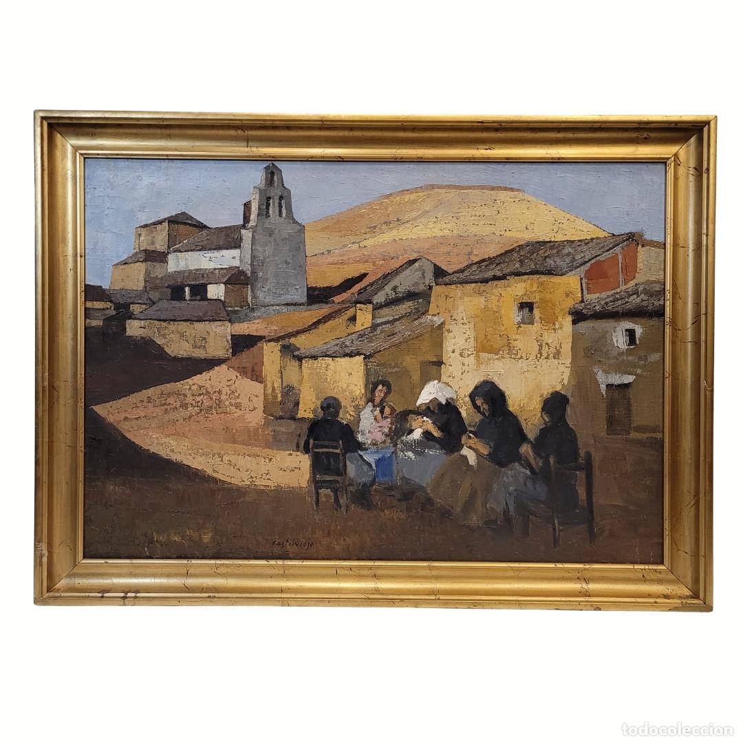 Arte: &ldquo;Pueblo castellano&rdquo; Jos&eacute; Mar&iacute;a Garc&iacute;a Fern&aacute;ndez &ldquo;Castilviejo&rdquo;, costumbrismo, 80&rsquo;s &ndash; Espa&ntilde;a
