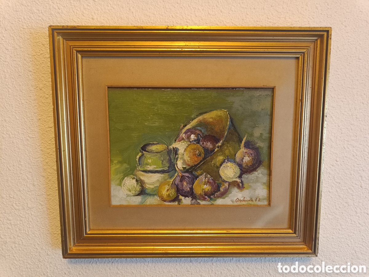 Arte: Cuadro al &Oacute;leo Bodeg&oacute;n 1978 Orihuela