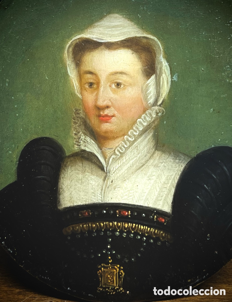 Arte: Retrato femenino, &oacute;leo sobre cobre. S.XVII