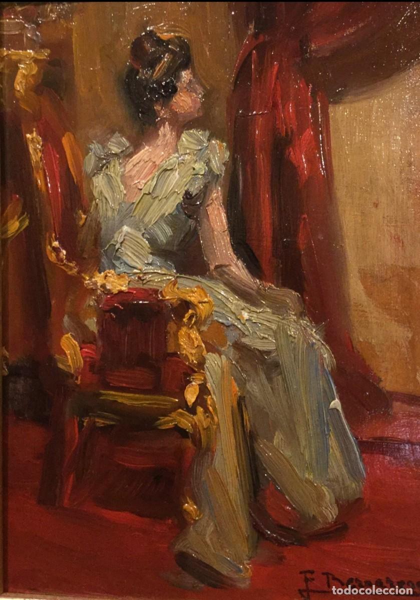Arte: Francisco Bernareggi (1878 - 1959) &rdquo;Dama en Par&iacute;s&rdquo;