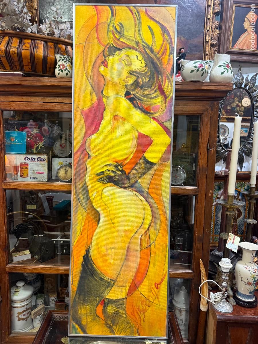 Arte: PINTURA SOBRE LIENZO RETRATO MUJER DESNUDA FIRMADO POR LA ARTISTA VIKTORIA LAPTEVA -MEDIDA 145X44 CM