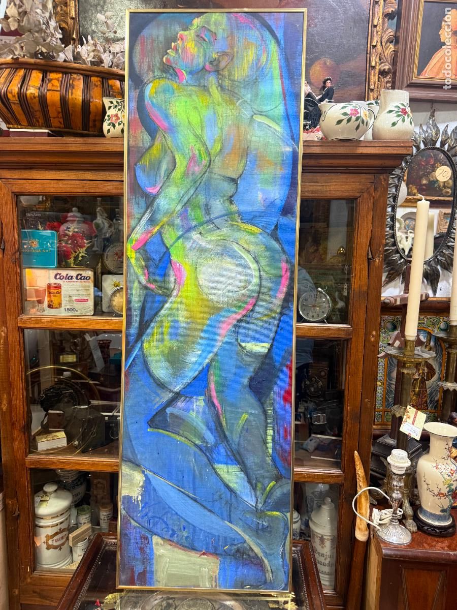 Arte: PINTURA SOBRE LIENZO RETRATO MUJER DESNUDA FIRMADO POR LA ARTISTA VIKTORIA LAPTEVA -MEDIDA 146X45 CM
