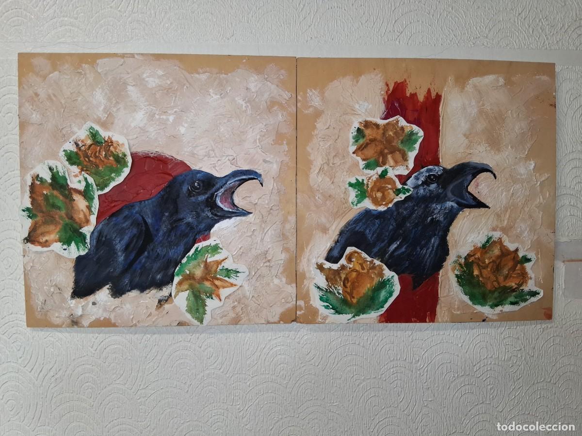 Arte: ACR&Iacute;LICO Y COLLAGE SOBRE TABLA.