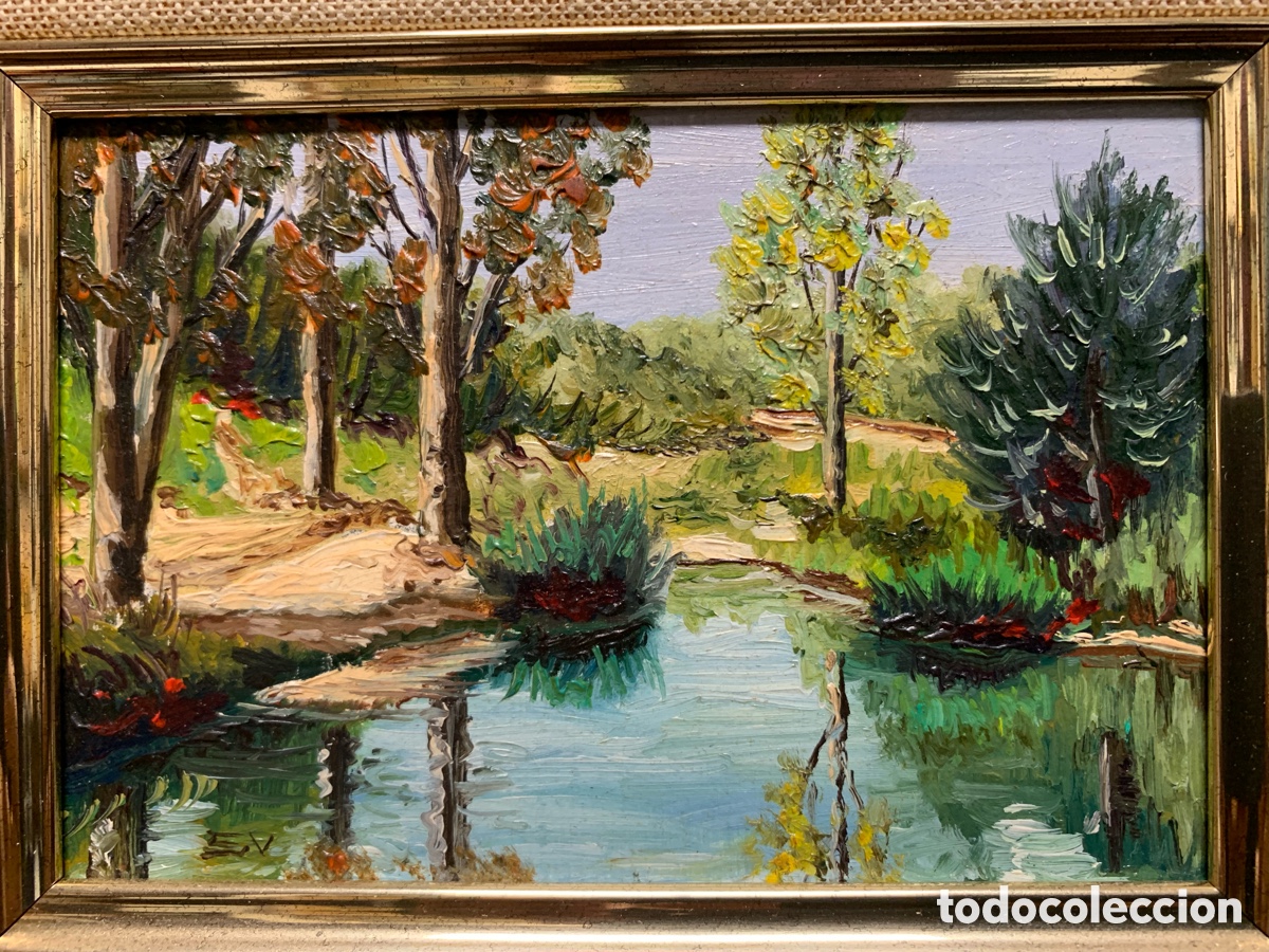 Arte: Sanfeliu Vila, Esplugues Castellter&ccedil;ol, 12x8 obra y 33x29 con marco