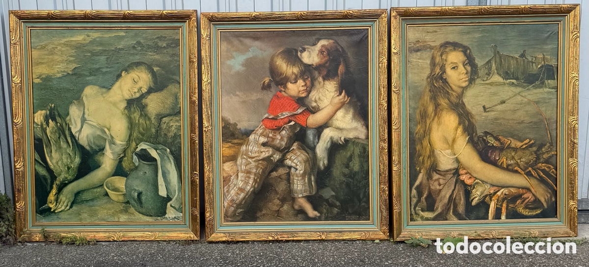 Arte: Lote 3 &Oacute;leos Vintage Firmados Francisco Ribera