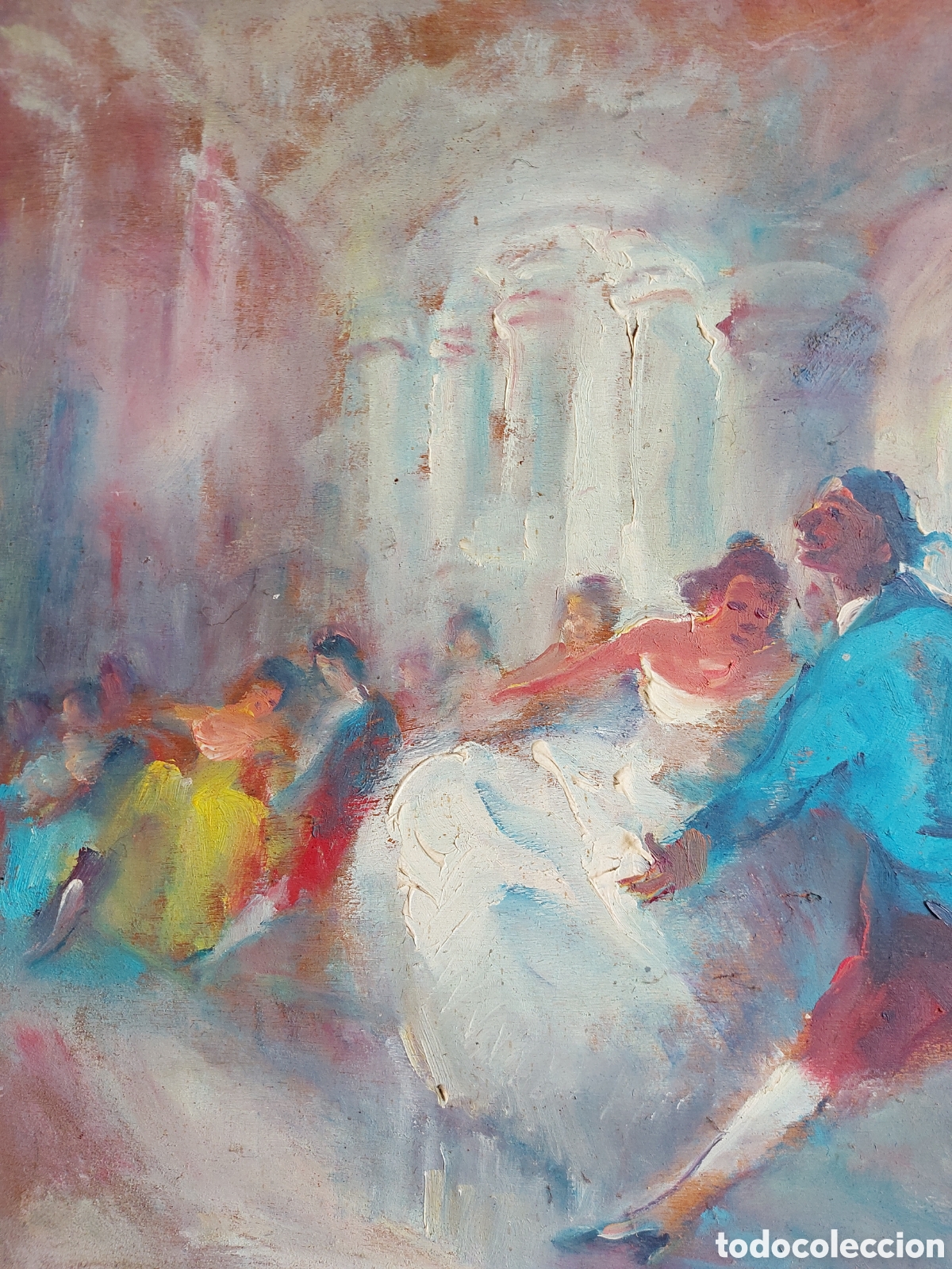 Arte: &rdquo;EN EL BAILE DE SALON&rdquo; OLEO EPOCA - Foto 2