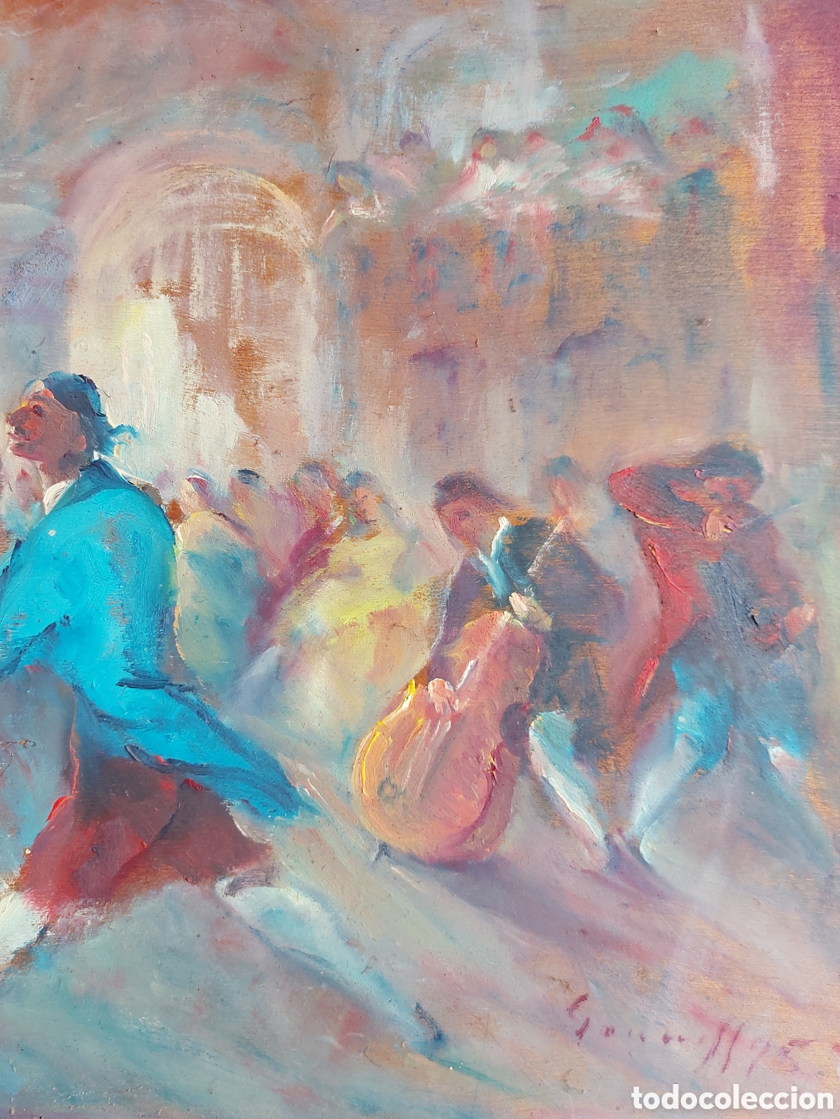 Arte: &rdquo;EN EL BAILE DE SALON&rdquo; OLEO EPOCA - Foto 3