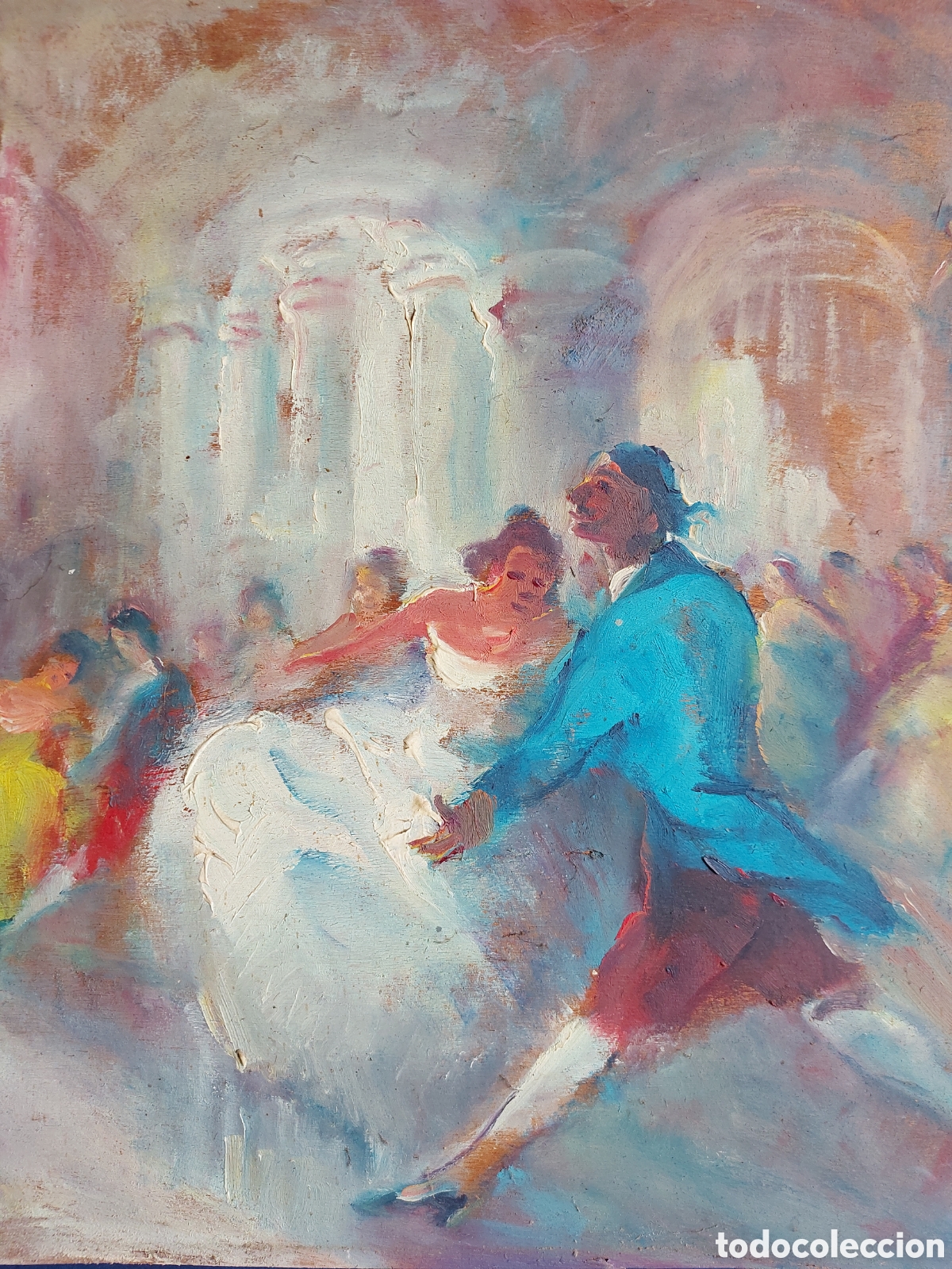 Arte: &rdquo;EN EL BAILE DE SALON&rdquo; OLEO EPOCA - Foto 1