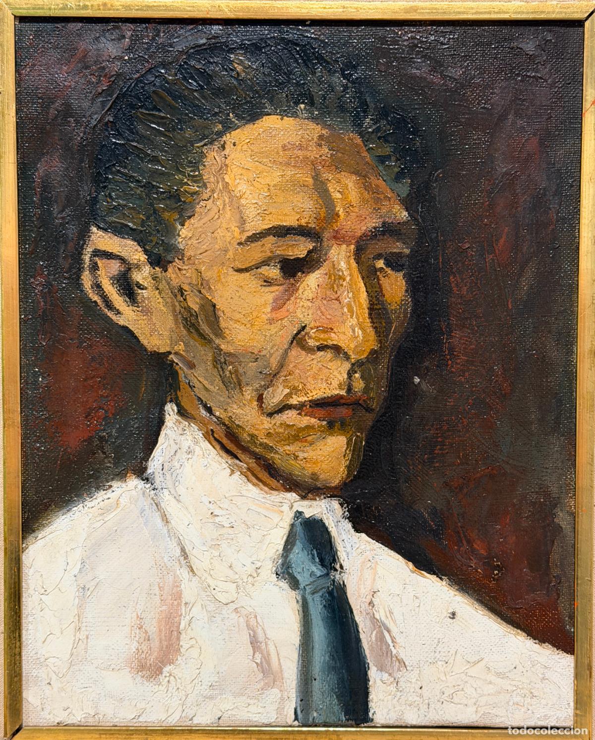 Arte: Escuela Madrile&ntilde;a expresionista , aprox. 1950 , &oacute;leo , retrato , circulo Ricardo Macarr&oacute;n , R725
