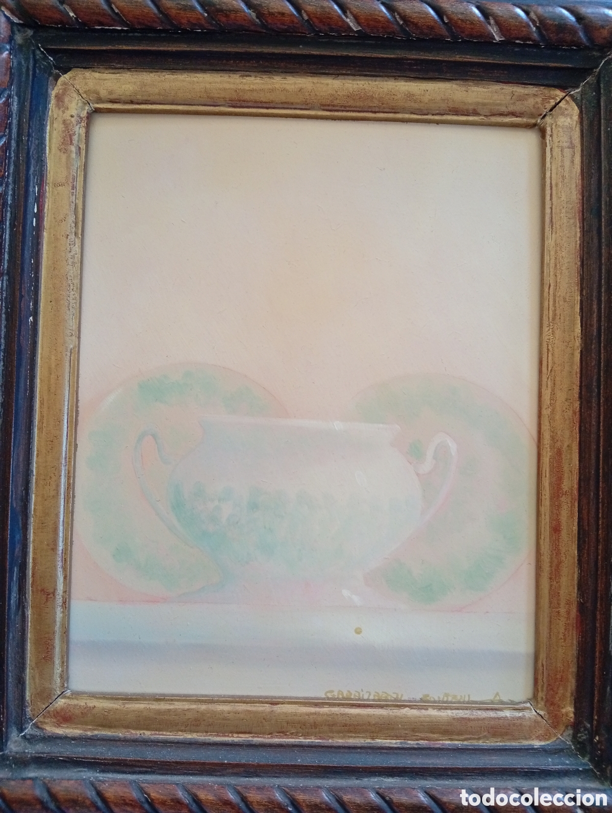 Arte: Pintura gallega oleo tabla del gran pintor Javier Garaizabal Fontenla (La Coru&ntilde;a, 1944)