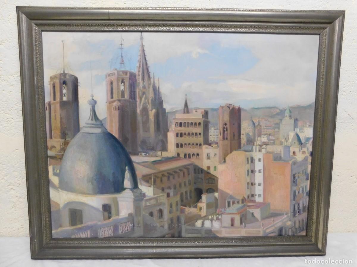 Kunst: &Oacute;LEO SOBRE TELA - PAISAJE BARCELONA