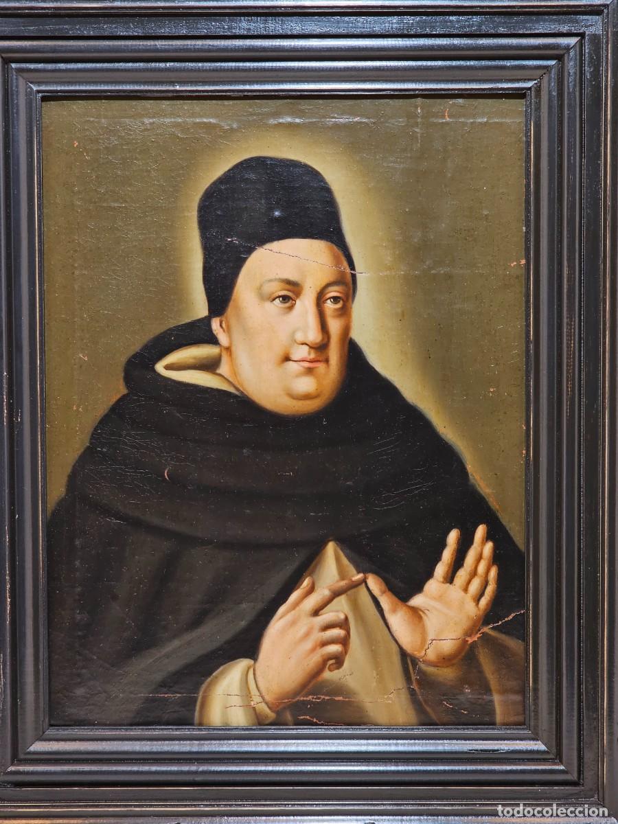 Arte: SANTO TOMAS DE AQUINO, OLEO SOBRE TELA PEGADO A MADERA, (ITALIA FINAL SIGLO XVIII), (44X33)