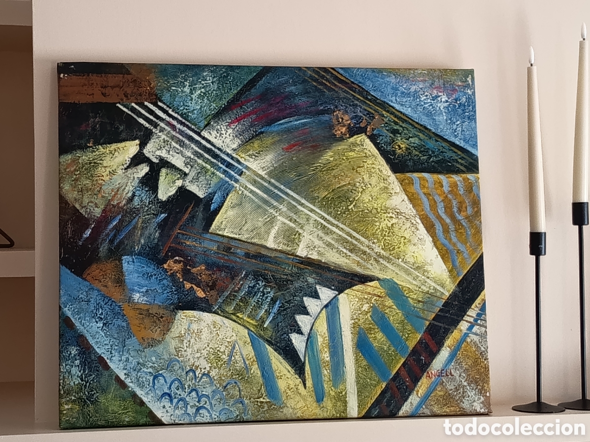 Arte: Abstracto oleo l&iacute;neas suaves - Foto 1