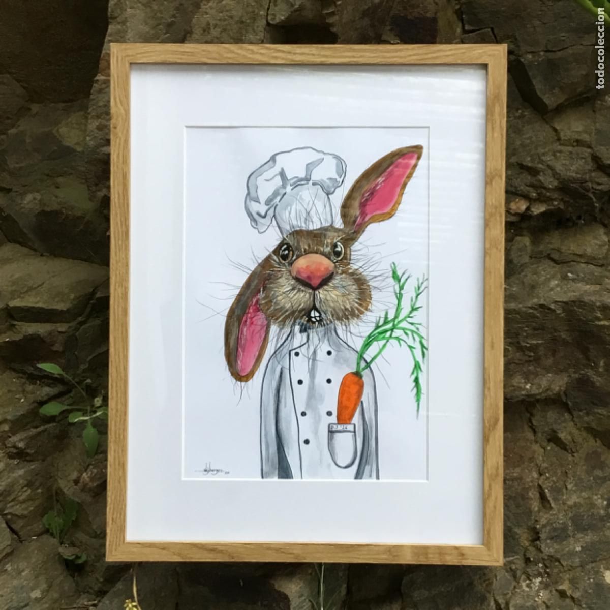 Arte: Cocinero, cocinero. Acr&iacute;lico y plumilla sobre papel.