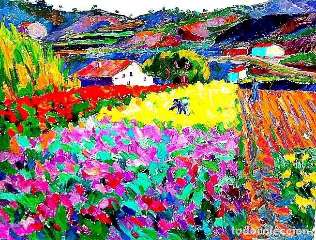 Arte: PAISAJE CON LABRADOR -J. MENDOZA MARRUEDO 1929