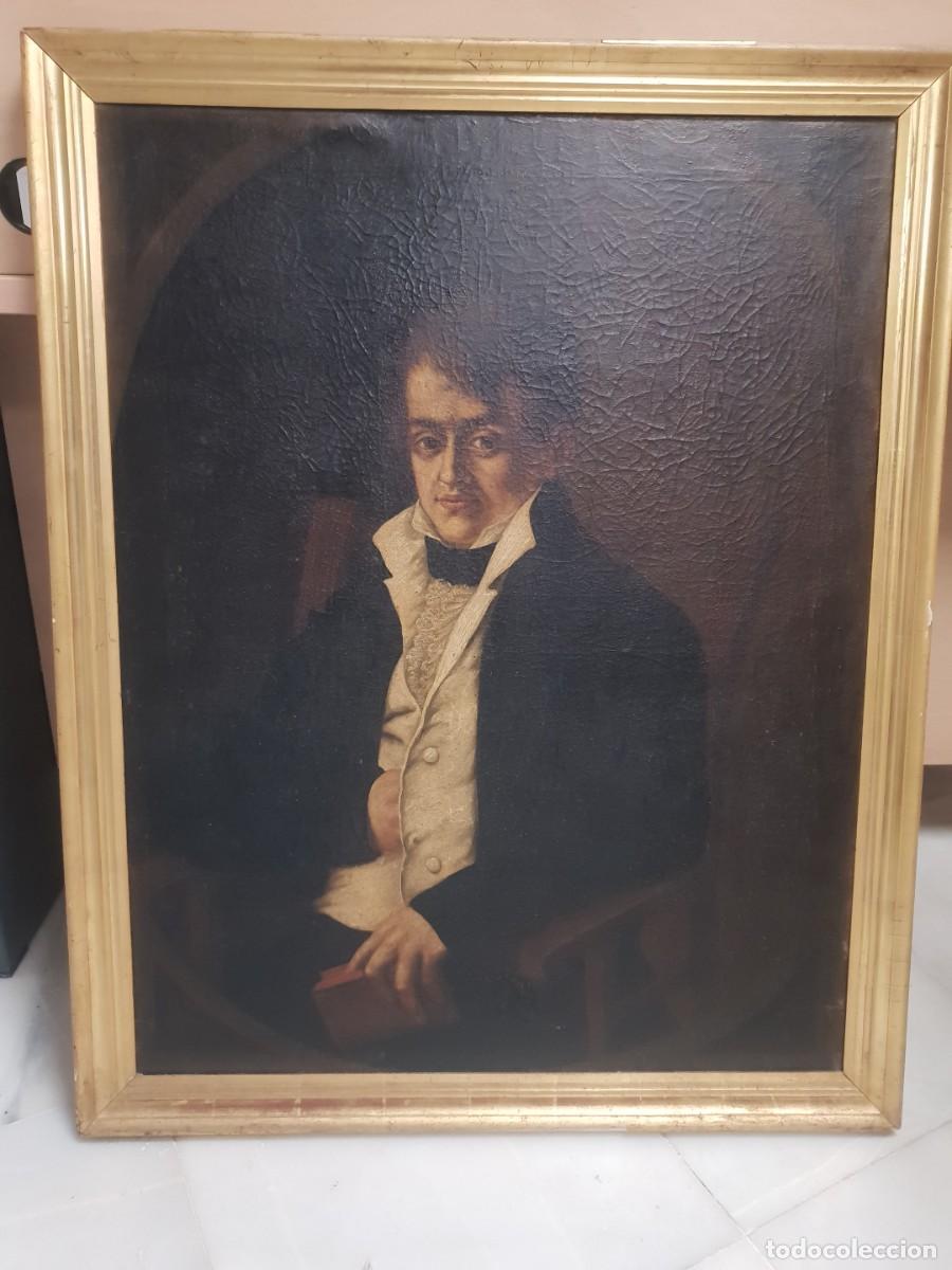 Arte: Retrato caballero siglo xix oleo sobre lienzo