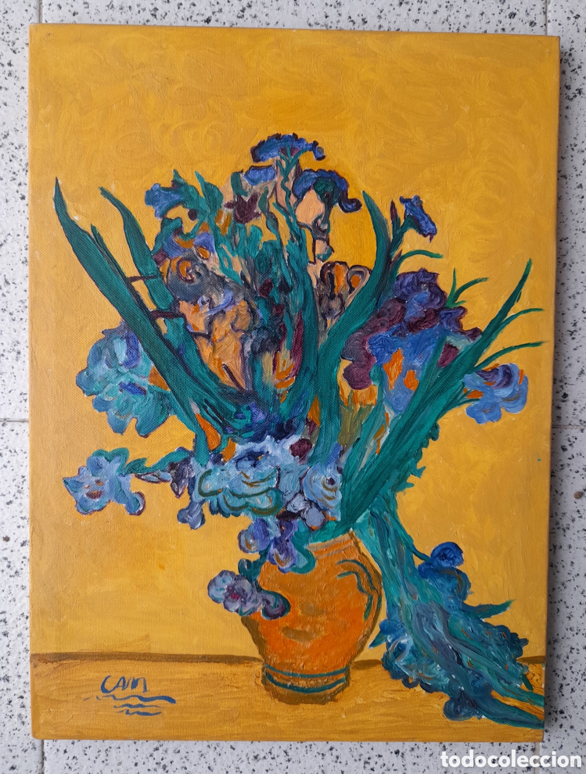 Arte: &Oacute;leo Original sobre Lienzo &rdquo;Lirios&rdquo; - Carmen Andr&eacute;s Melero (CAM)