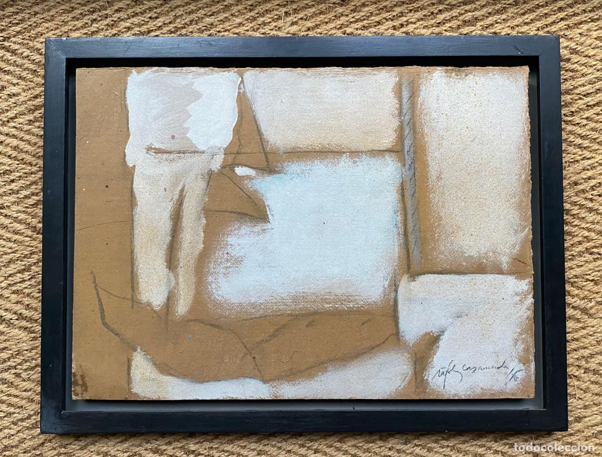 Arte: Albert R&agrave;fols Casamada, abstracci&oacute;n, 1976, t&eacute;cnica mixta sobre cart&oacute;n, firmada, con marco.
