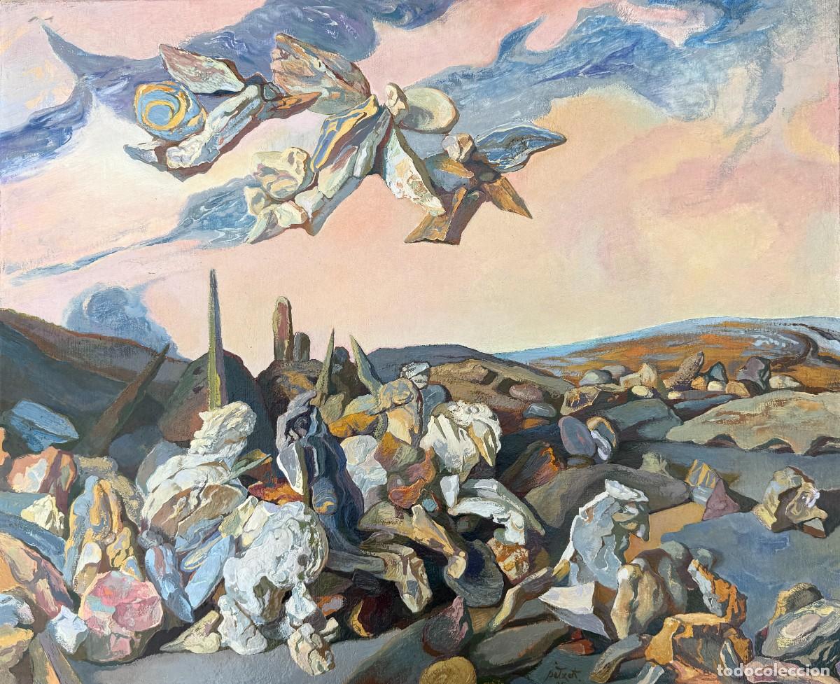 Arte: Antoni Pitxot Soler &ndash; Paisaje surrealista mineral daliniano, &oacute;leo sobre lienzo 1985
