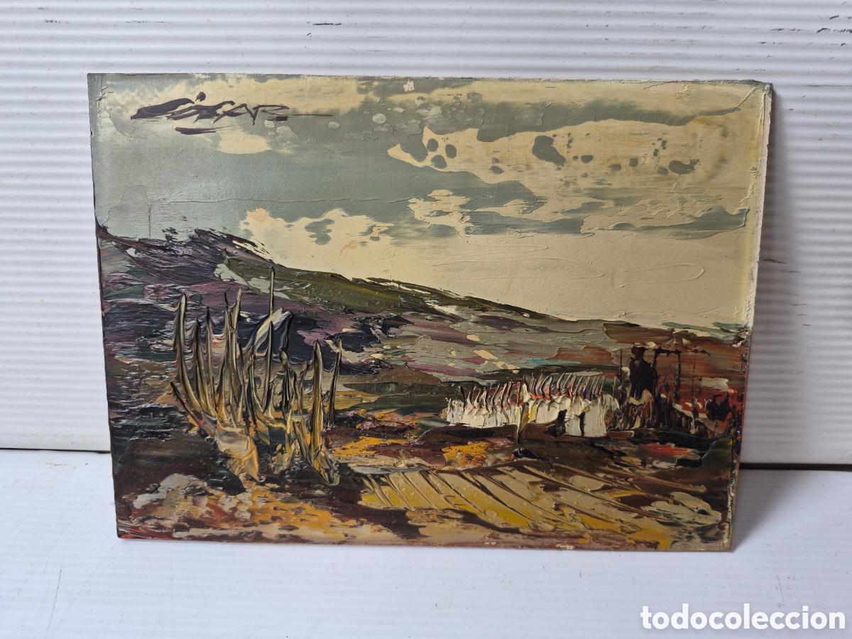 Arte: Jose cozar, oleo sobre tablex,paisaje.