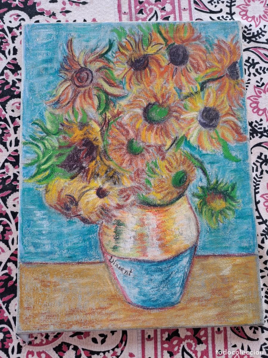 Arte: Cuadro los girasoles preproducci&oacute;n al estilo de Van Gogh