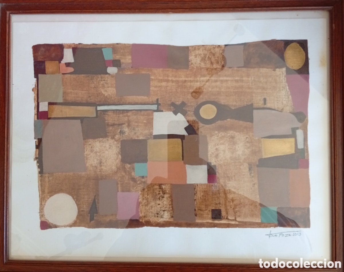 Arte: Pintura gallega t&eacute;cnica mixta del gran pintor Tino Poza ( Vigo,1958 -2016)