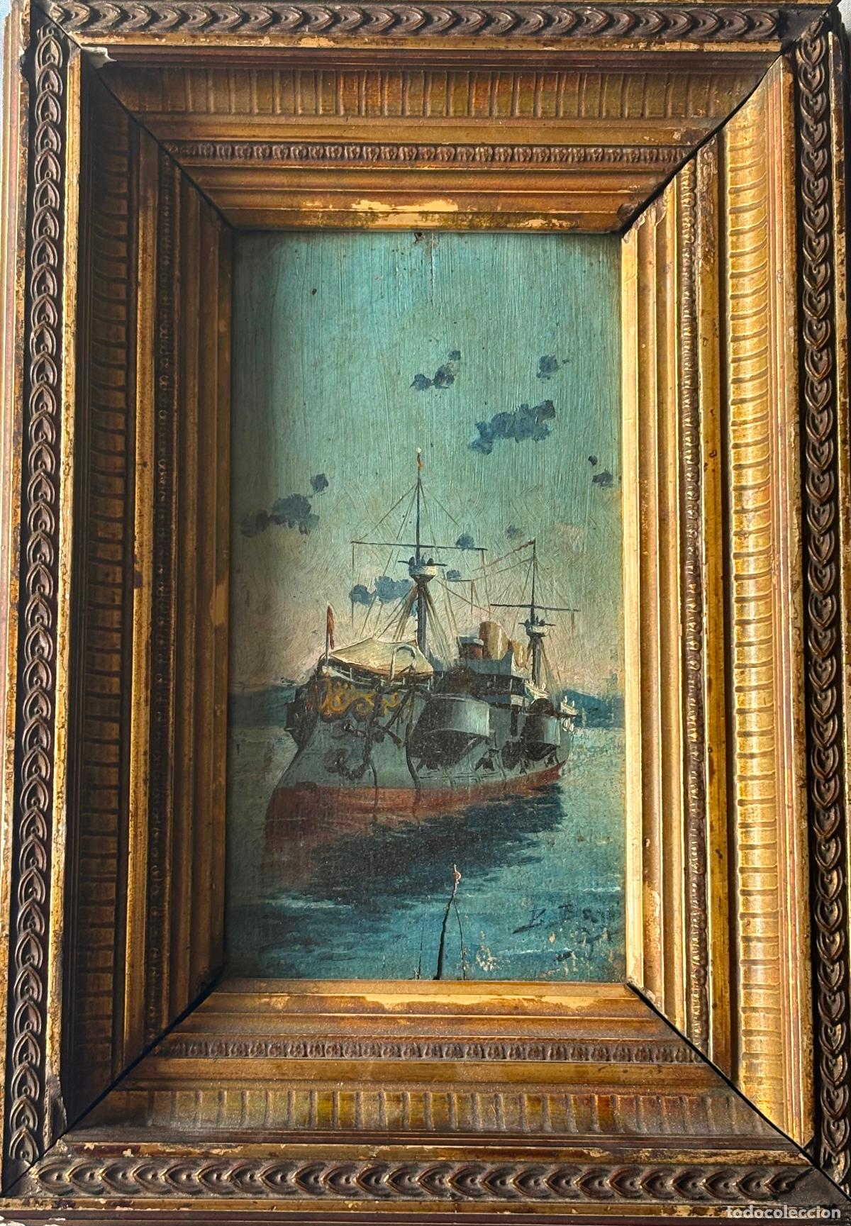 Arte: Marina S XIX con ca&ntilde;onero, firmada.