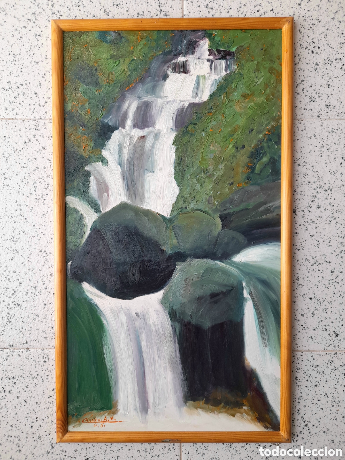 Arte: &Oacute;leo sobre lienzo &rdquo;Cascada&rdquo; - Carmen Andr&eacute;s Melero (2006) - 32x57 cm