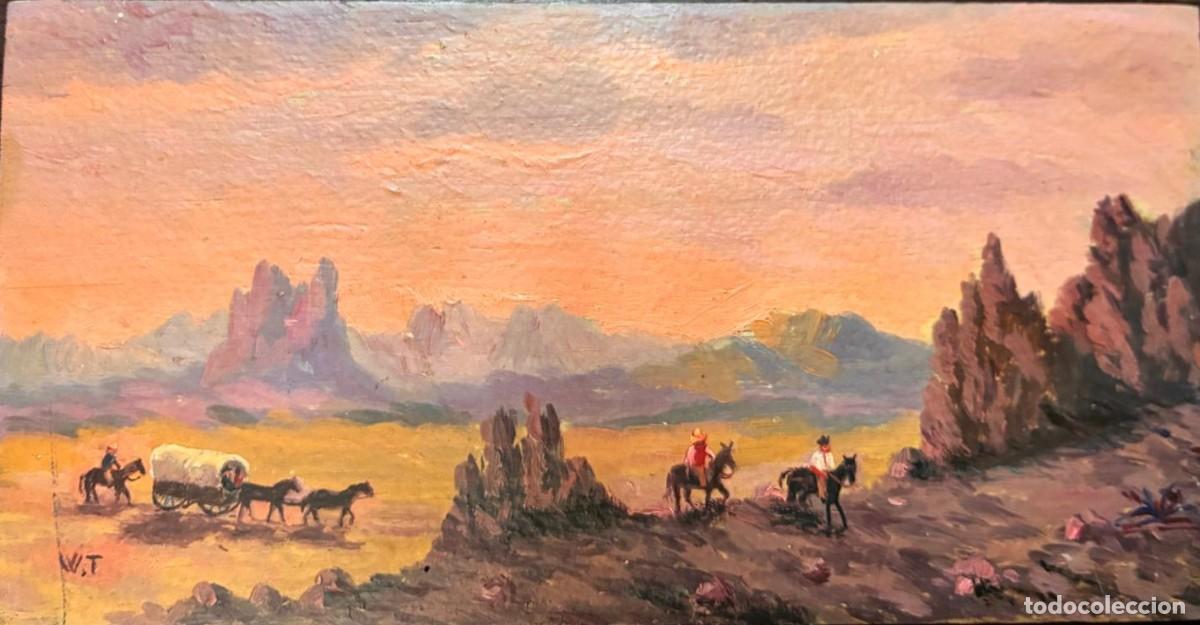 Arte: W.T. Paisaje del Oeste con caballos y carromato