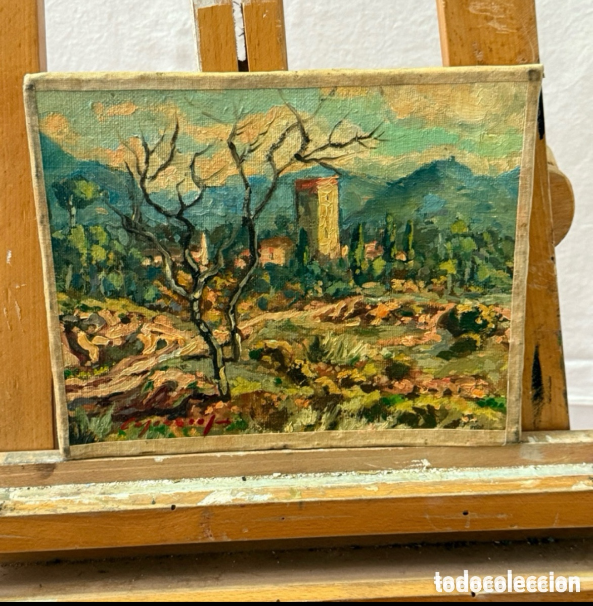 Arte: Pau Casanovas Morral. Paisaje catal&aacute;n. &Oacute;leo sobre tablex firmado.