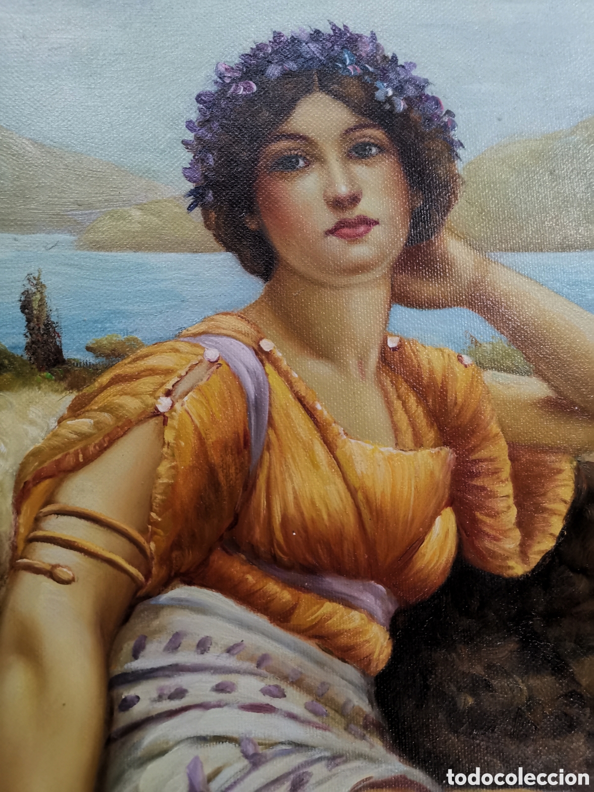 Arte: MARAVILLOSO &Oacute;LEO SOBRE LIENZO, ESCENA ESTILO NEOCL&Aacute;SICO VICTORIANO