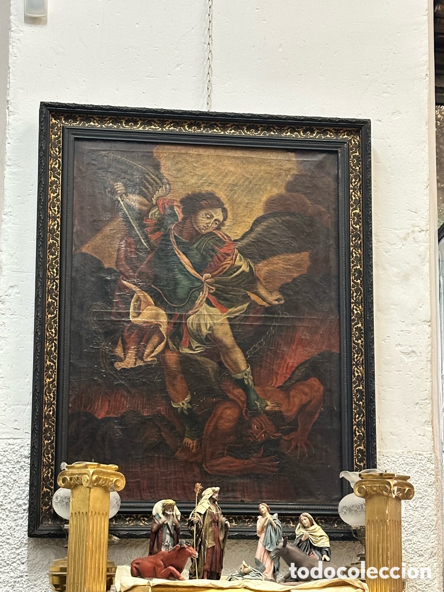 Arte: San Miguel antiguo &oacute;leo sobre lienzo