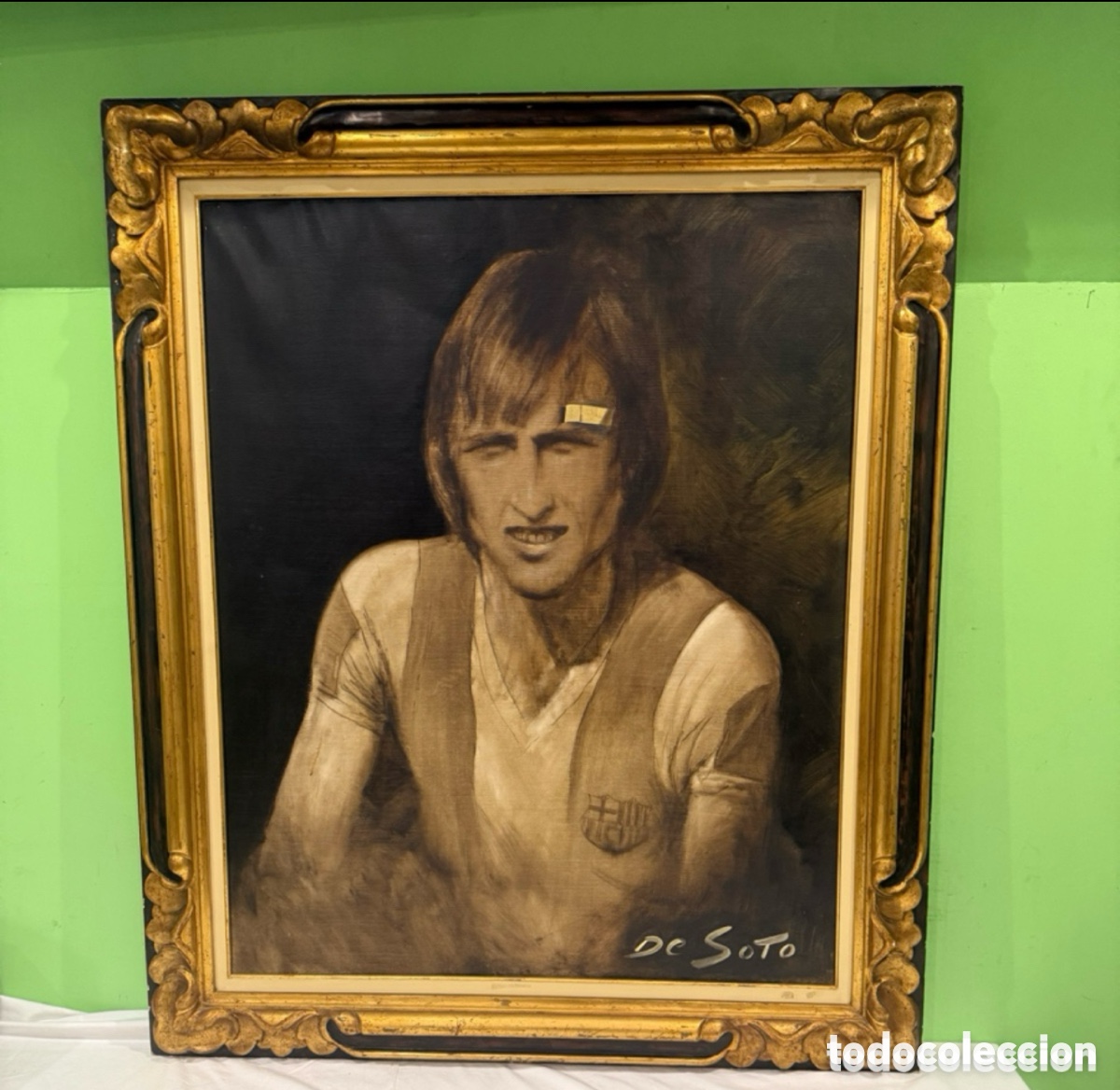 Arte: Johan Cruyff 1974 Gran &Oacute;leo Original Rafael Fern&aacute;ndez de Soto Publicado en Sport FC Barcelona Museo