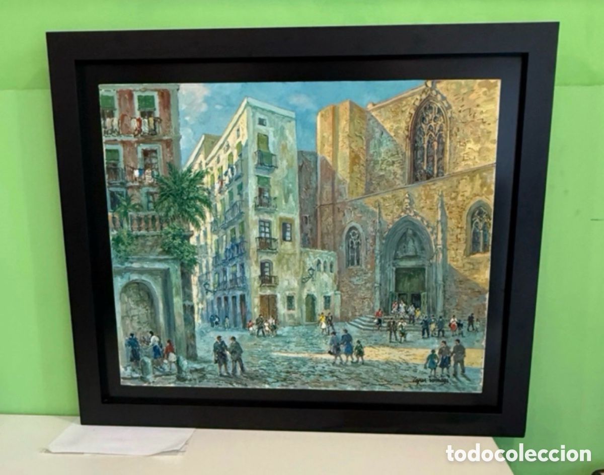 Kunst: RAM&Oacute;N L&Oacute;PEZ MU&Ntilde;OZ (1905-1985). &rdquo; PLAZA DEL JUSTO Y DEL PASTOR&rdquo; &oacute;leo sobre lienzo