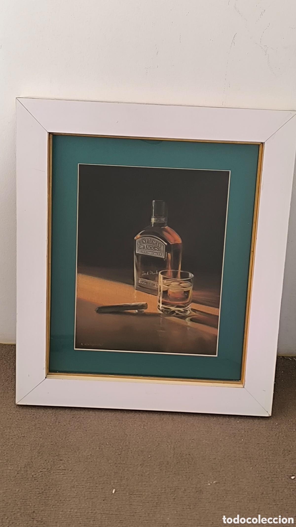 Arte: Antoni Wielog&oacute;rski &ndash; &ldquo;Gentleman Jack&rdquo; | Bodeg&oacute;n contempor&aacute;neo con whisky y puro, 56 x 47 cm
