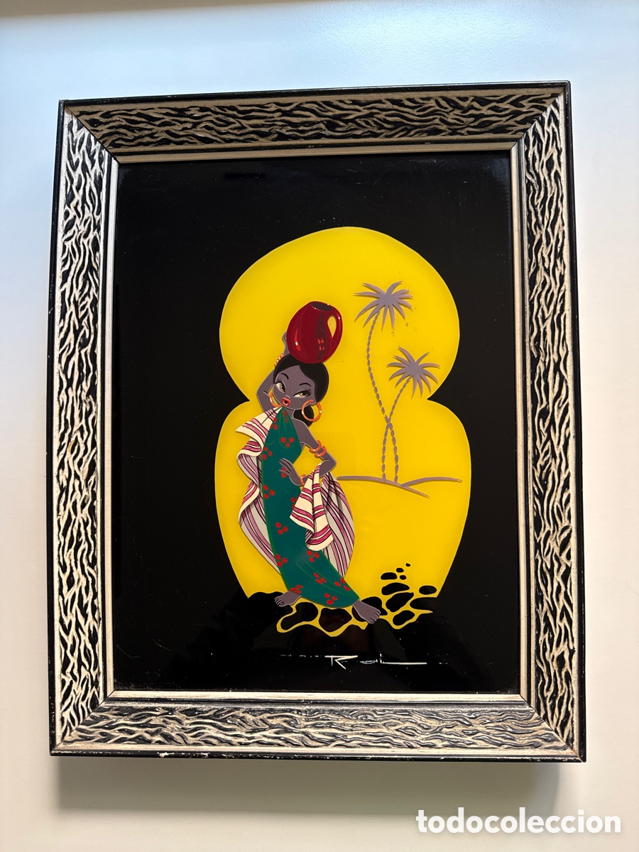 Arte: Cuadro Vintage &rdquo;Nativa&rdquo; sobre Cristal - A&ntilde;os 50/60