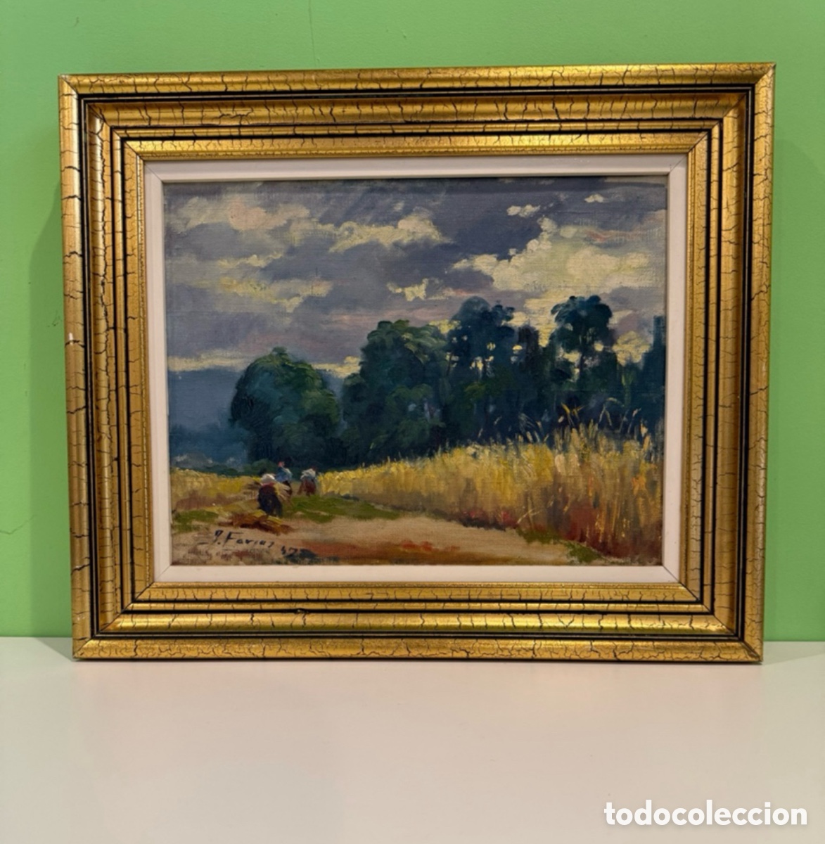 Arte: Jordi Farjas Olot (1928-2008) &oacute;leo sobre lienzo paisaje firmado y fechado
