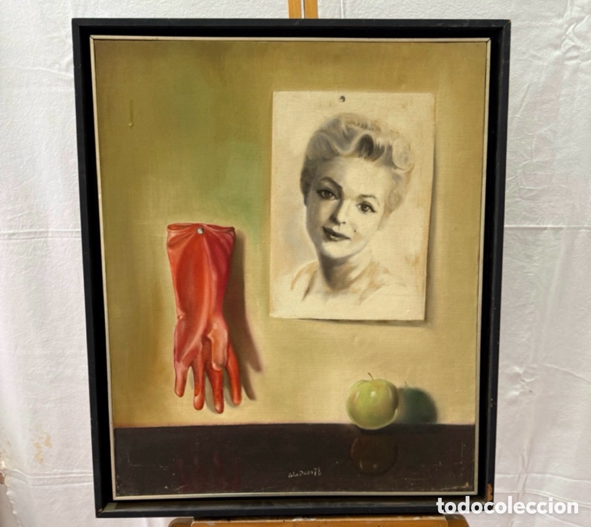 Art: Ricard Calvo Dur&aacute;n &oacute;leo sobre lienzo &rdquo; Chant d'Amour&rdquo; 1978 homenaje a Giorgio de Chirico Sabadell