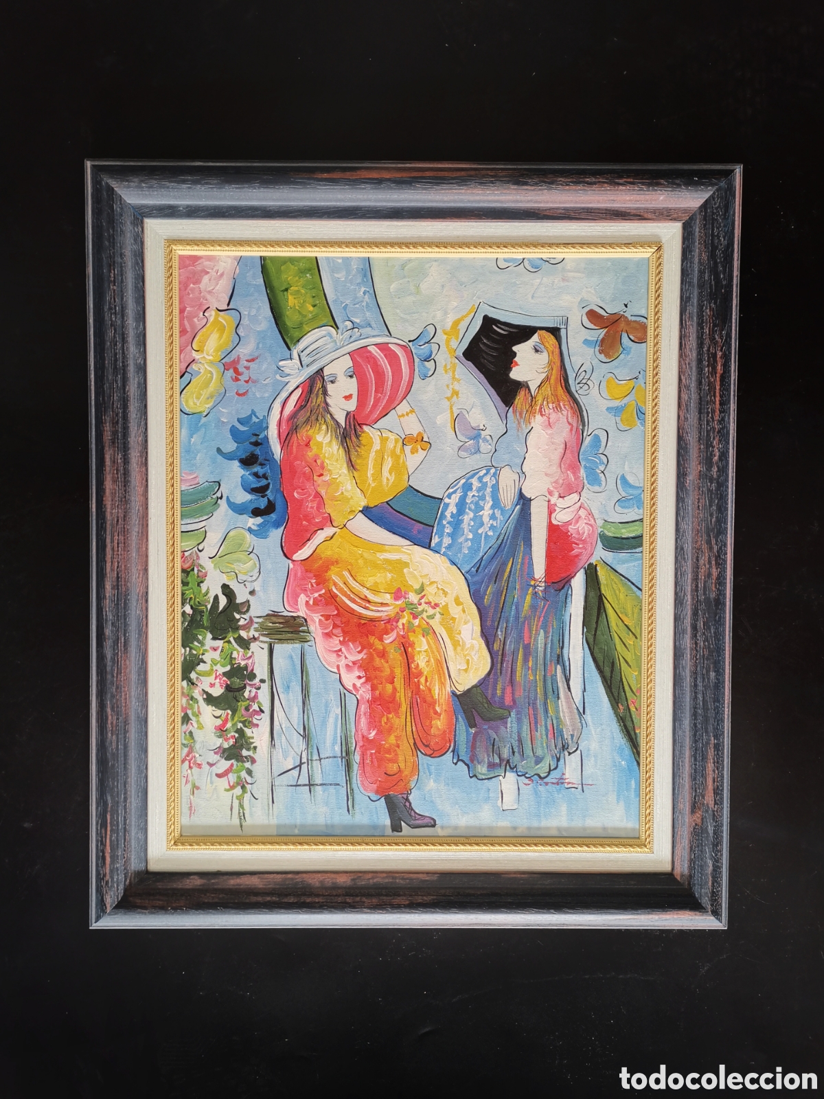 Arte: PRECIOSO &Oacute;LEO SOBRE LIENZO ABSTRACTO FIGURATIVO FIRMADO