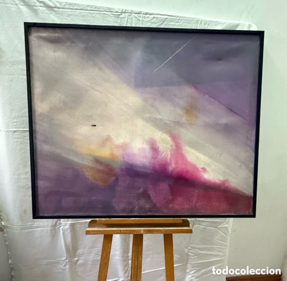 Arte: Gabriela Vargas acr&iacute;lico sobre lienzo 1988 gran formato composici&oacute;n abstracta